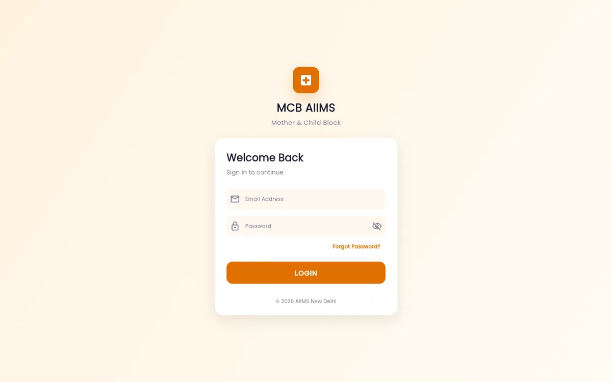 Sign-in screen of the platform on desktop